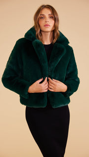 Naomi Fur Jacket - Dark Green