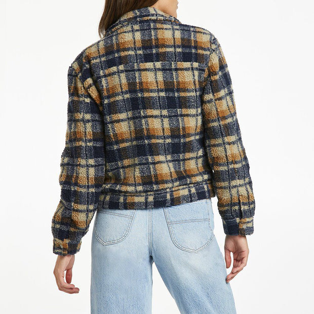 Teddy Jacket - Toffee Check