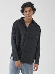 Hemp Oversized Long Sleeve Shirt - Black