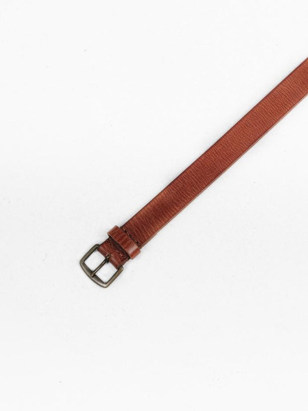Wide Leather Belt - Brown