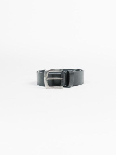 Wide Leather Belt - Black