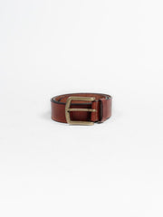 Wide Leather Belt - Brown