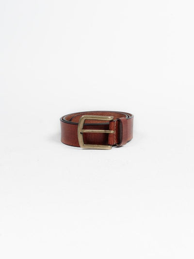 Wide Leather Belt - Brown