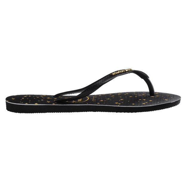 Havaianas slim black 2024 with gold logo