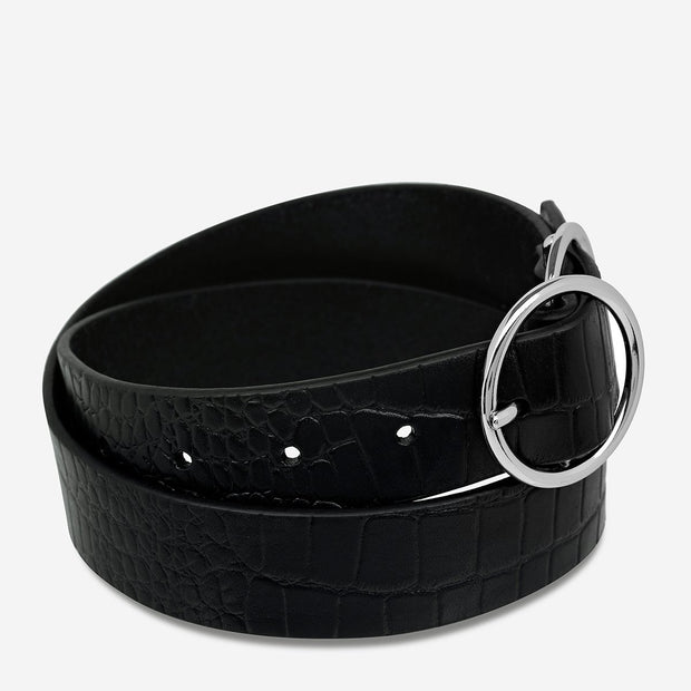 Mislaid Belt - Black Croc/Silver - Chicago Joes