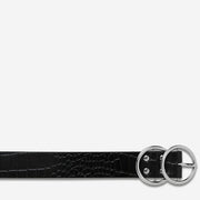 Mislaid Belt - Black Croc/Silver - Chicago Joes